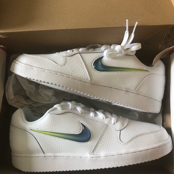 Nike Ebernon Low Premium White Swish Shoe NEW - Picture 2 of 8